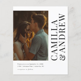 Budget Modern Photo QR-kodbröllop - inbjudan