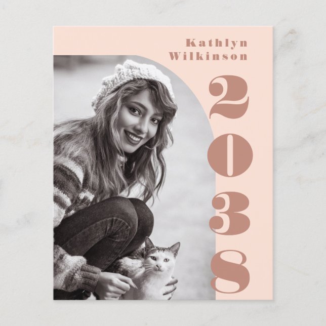 Budget Modern Ro Rosa Arch Grad-meddelande Flygblad (Framsidan)