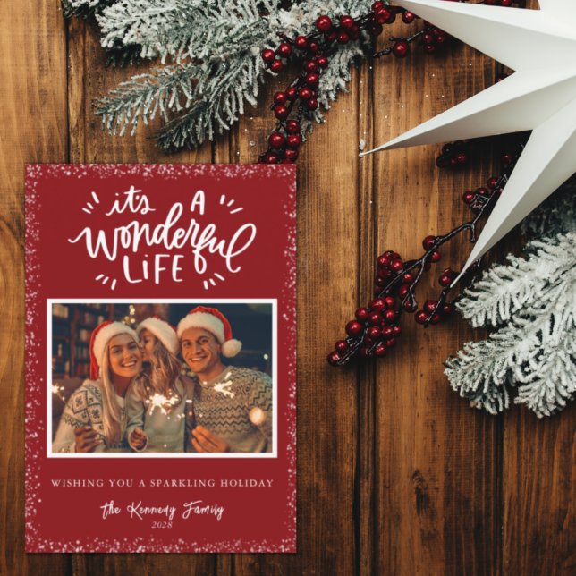 Budget Modern Rustic Photo Helgdag Card Flygblad (Skapare uppladdad)