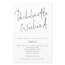 Budget Modern Script Bachelorette Helg Inbjudan