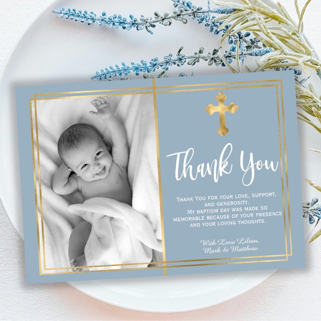 Budget Modern Script Kor Blue Baptism Tack (Skapare uppladdad)