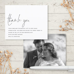 Budget Modern Script Photo Bröllop Tack