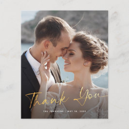 Budget Modern Script Photo Bröllop Tack Flygblad