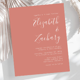 Budget Modern Script Terracotta bröllopsinbjudan