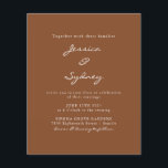 Budget Modern Sienna Script-bröllopsinbjudan<br><div class="desc">Budget - Minimalistisk Modern Sienna Brown-skript Bröllopsinbjudan</div>