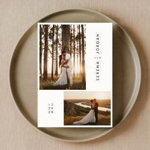 Budget Modern Simple Boho Photo Bröllop Inbjudningar