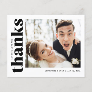 Budget Modern Simple Photo Bröllop Tack Flygblad
