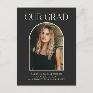 Budget Modern Svart Ark Graduation Vykort