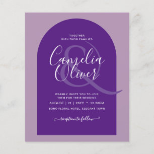 BUDGET Modern typografi Arch minimalist Bröllop Flygblad