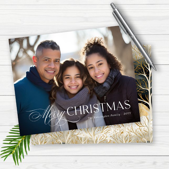 Budget Modern Typografi - Julfoto, Helgdag (Budget Modern Typography Christmas Holiday Photo)