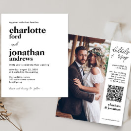 Budget Modern Typografi QR-kodfoto Bröllop