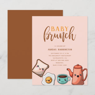 Budget Modern Typography Kawaii Baby Brunch
