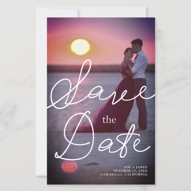 Budget Modern Typography Romantic Couple Photo (Framsida)