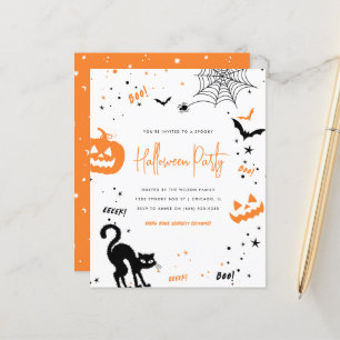 Budget Modern White Orange Spooky Halloween fest