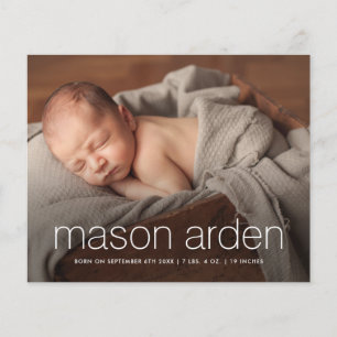 Budget Moderna Baby Foto Födelsekungörelse