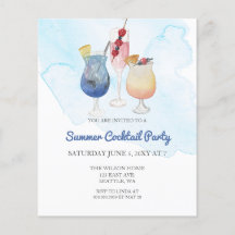 Budget Moderna sommarinbjudningar till cocktailpar