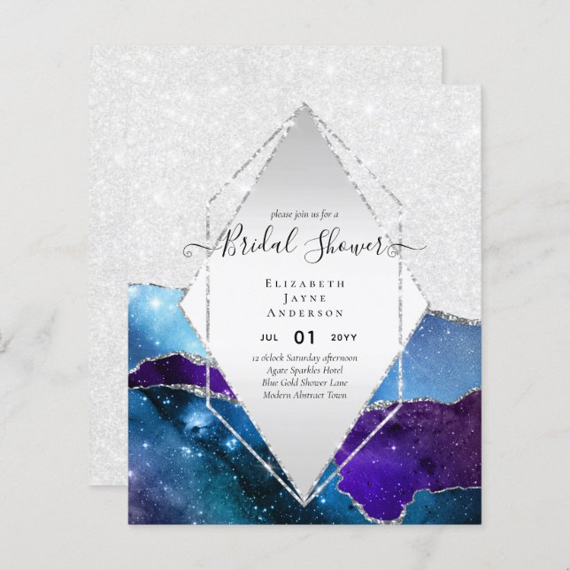 BUDGET MÖHIPPA Glittery AGATE Gnistra Inbjudan (Fram/baksida)