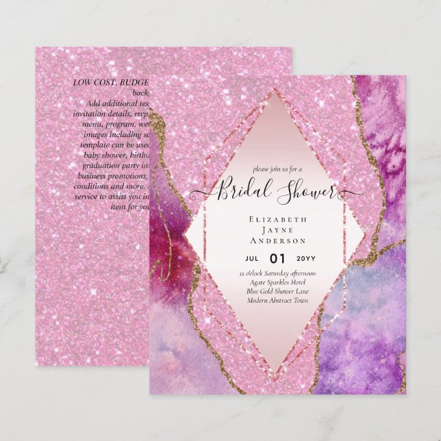BUDGET MÖHIPPA Glittery AGATE Gnistra Inbjudan (Fram/baksida)