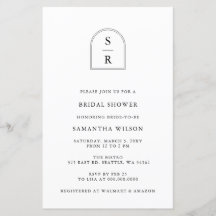 Budget Monogram Arch Bröllopsfest Inbjudan