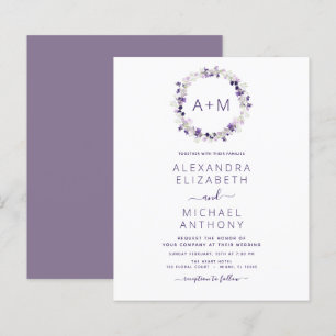 Budget Monogram Blommigt Dusty Lila Bröllop