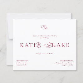 BUDGET Monogram djup burgunderfärgad script bröllo