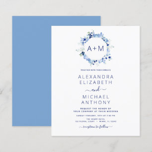 Budget Monogram Dusty Blue Blommigt Bröllop