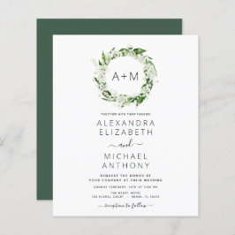 Budget Monogram Emerald Grönt Greenery Bröllop