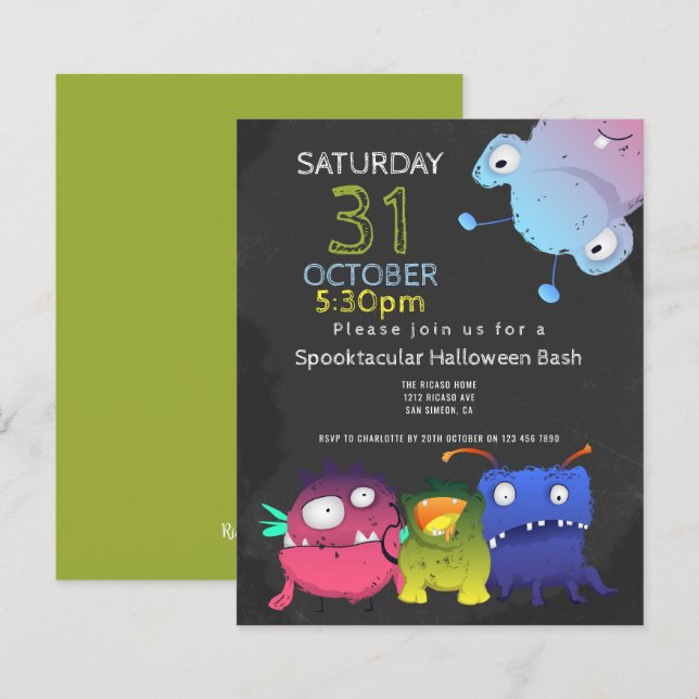 BUDGET Monster Bash Halloweenfest Personlig (Fram/baksida)