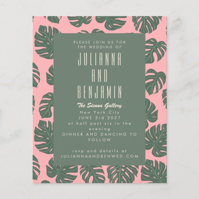 Budget Monstera Plant Botanias Rosa Grönt Bröllop (Framsida)