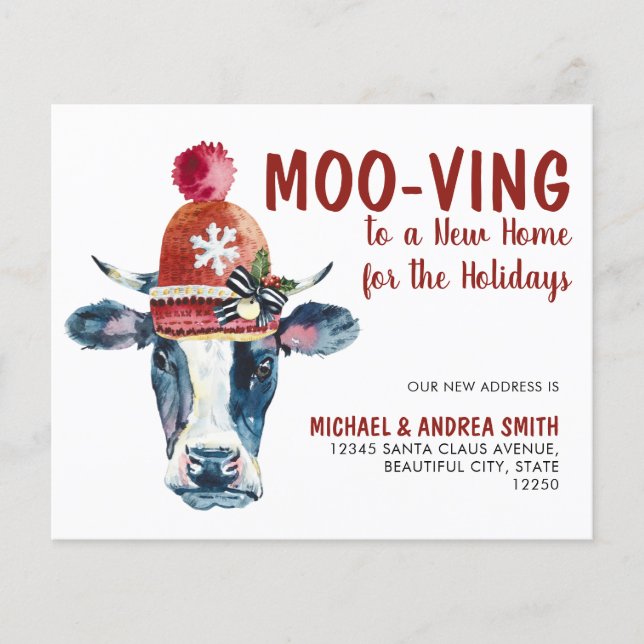 Budget Moo-ving Ny Hem Kossa Semester Flyttkort (Framsida)