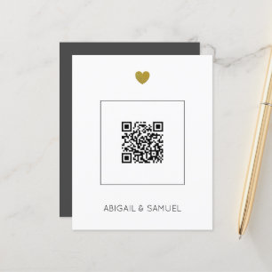 Budget Mörk Grått QR Code Wedding bjudande