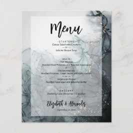 Budget Mörk Marmor Bröllopsmeny Flyer