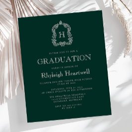 Budget Mörkgrön Monogram Vägraduation Party