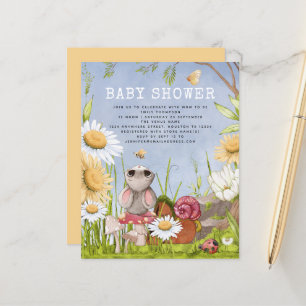 Budget Mouse Woodland Baby Shower-inbjudan