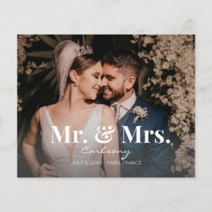 Budget Mr. & Fru Photo Bröllop, meddelande Flygblad