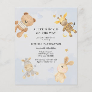 Budget mysiga leksaker söta baby shower inbjudan flygblad