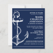 Budget Nautical Navy Anchor Pension bjudande in