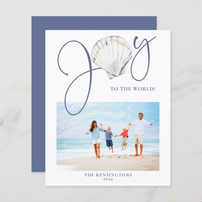 Budget Nautisk jul Joy Seashell Helgdag (Fram/baksida)