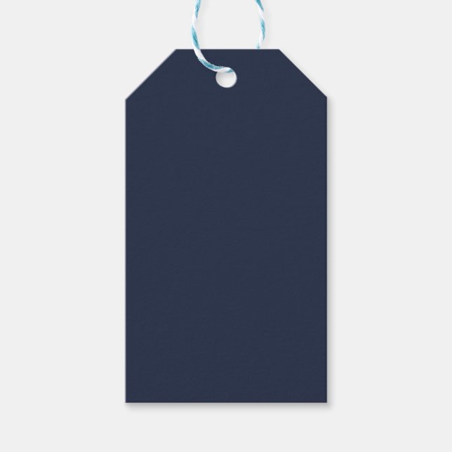 BUDGET Navy Blå Monokrom BRÖLLLOP Presentetikett (Framsidan)