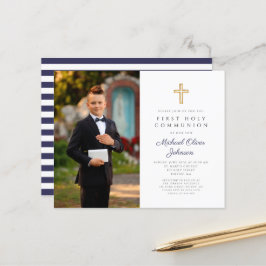 Budget Navy Blue Boy First Communion Photo Inbjuda