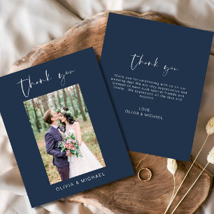 Budget Navy Blue Bröllop Tack Photo