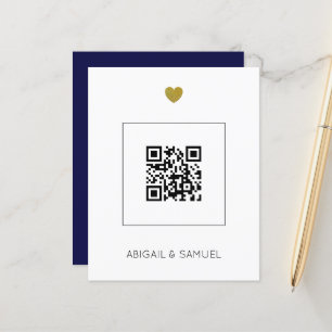 Budget Navy Blue QR-kod allt i ett Bröllop