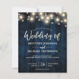 Budget Navy Blue Rustiing String Ljus Wood Inbjuda