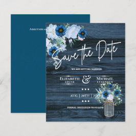 Budget Navy Dusty Blue Blommigt Rustic Bröllop