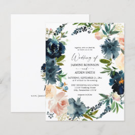 Budget Navy, Dusty Blue & Rosa Blommigt 2 Bröllop