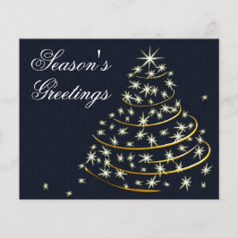 Budget Navy Guld Julgran Helgdag Card