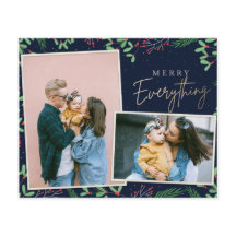 Budget Navy Merry All Photo Helgdag Card