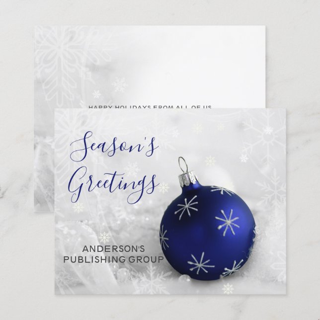 Budget Navy Ornament Company Julkort (Fram/baksida)