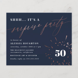 Budget Navy & Ro Guld Script Surprise Party