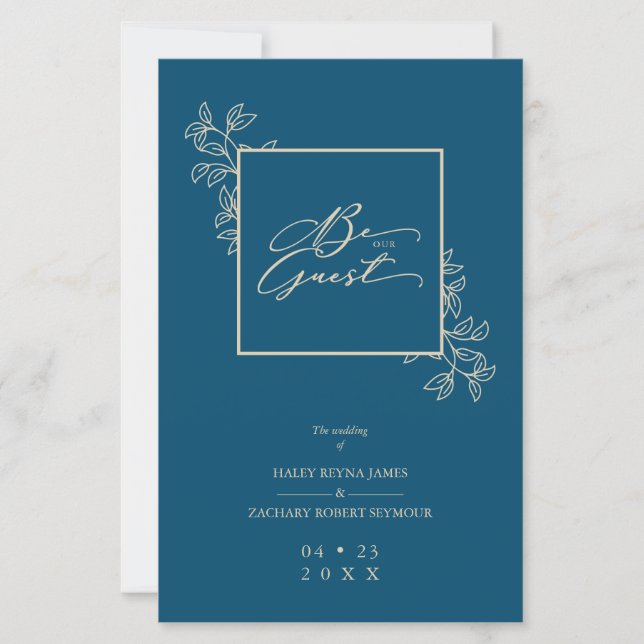 Budget Navy Trendy Modern Branches Gold Photo (Framsida)